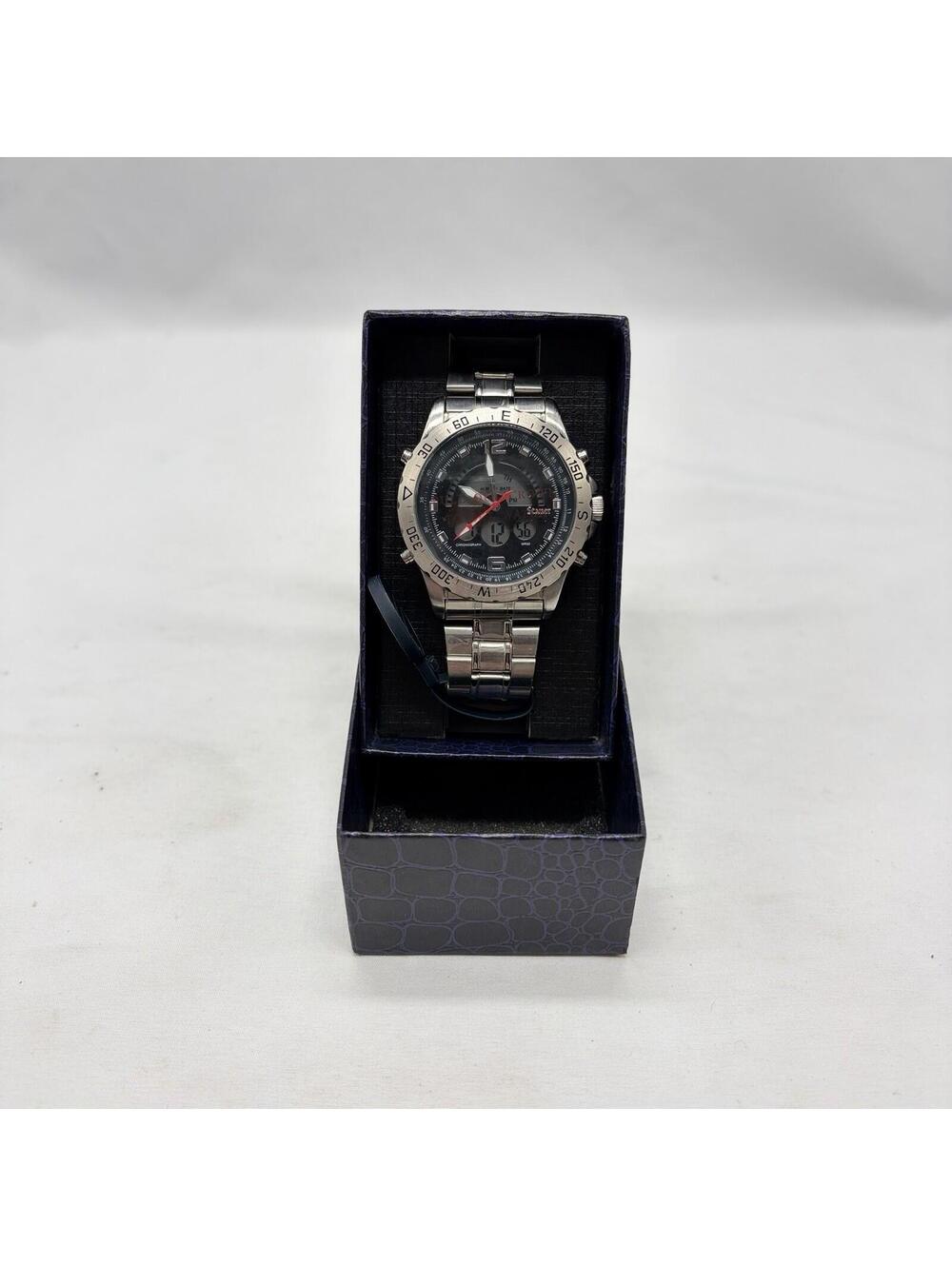 Stauer Compendium Hybrid Men’s Watch 19093 New In Box With New Batteries